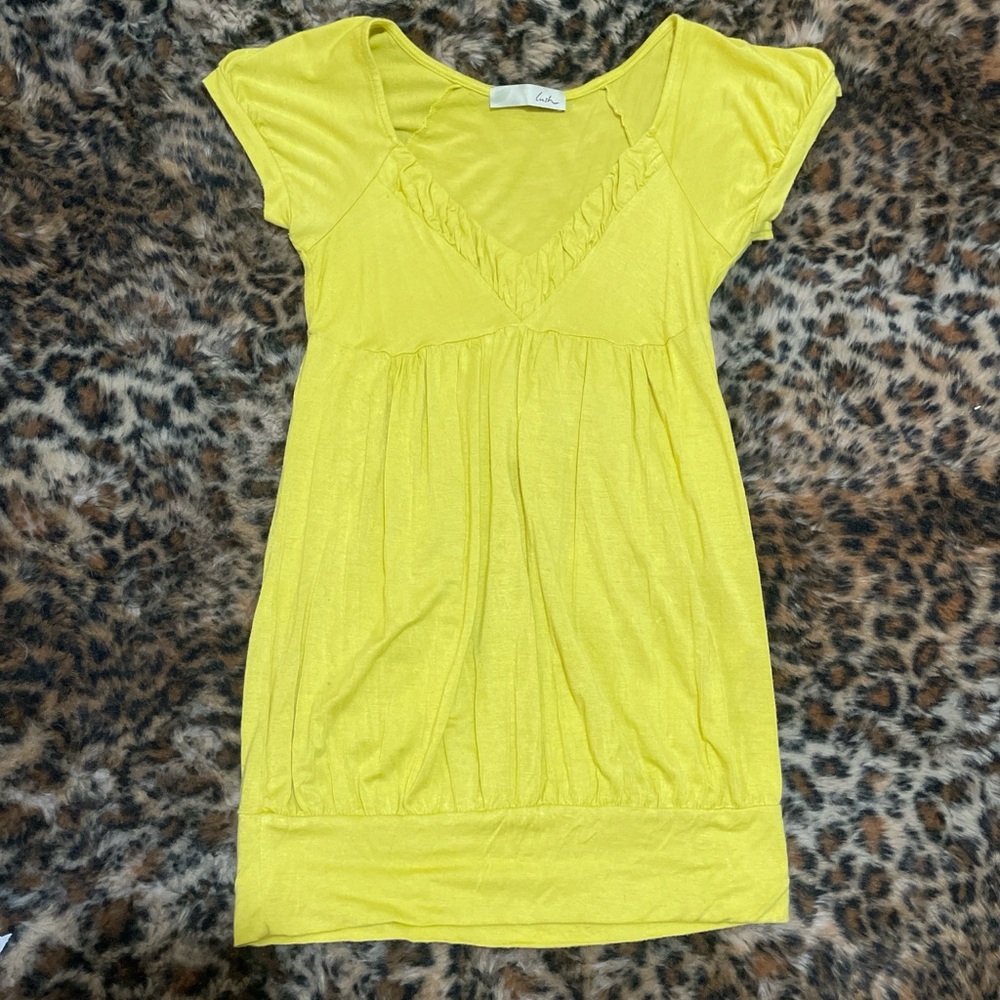 Lush Sunny Yellow V-Neck Tunic
